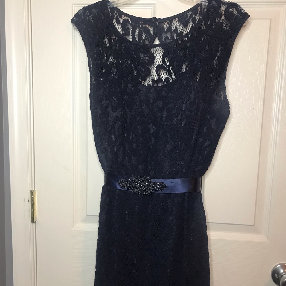 All Lace Navy Blue Gown